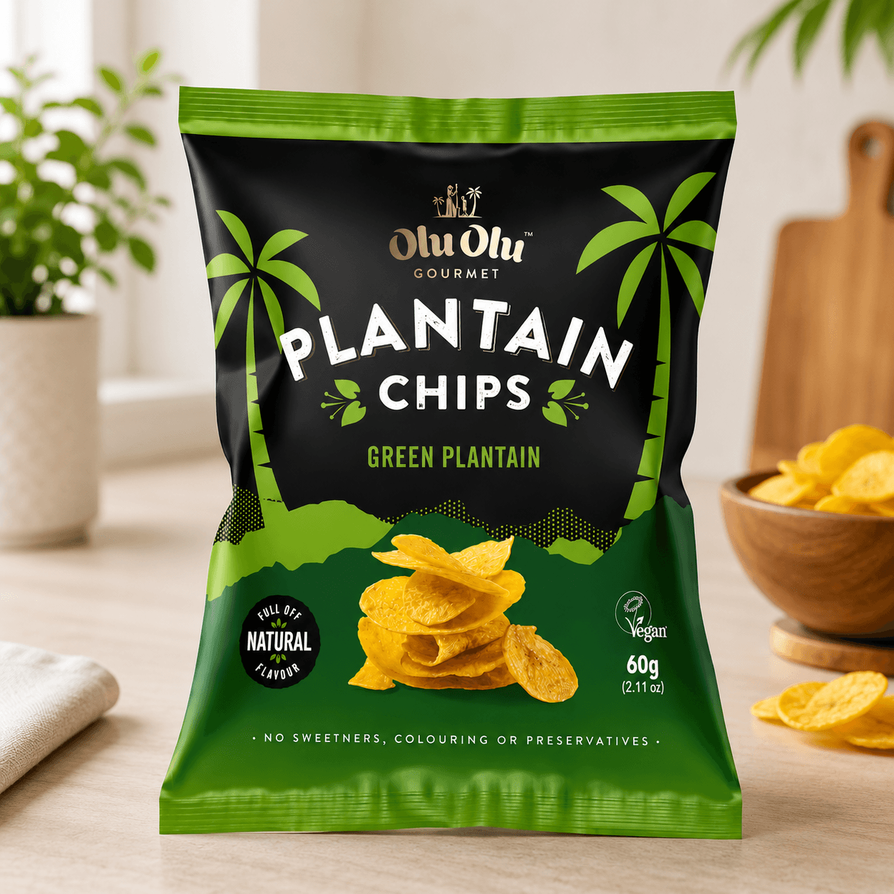 Olu Olu Plantain Chips (Unripe) Box Olu Olu Plantain Chips (Unripe) Box